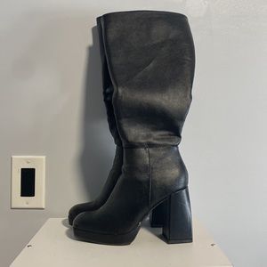Black platform boots
